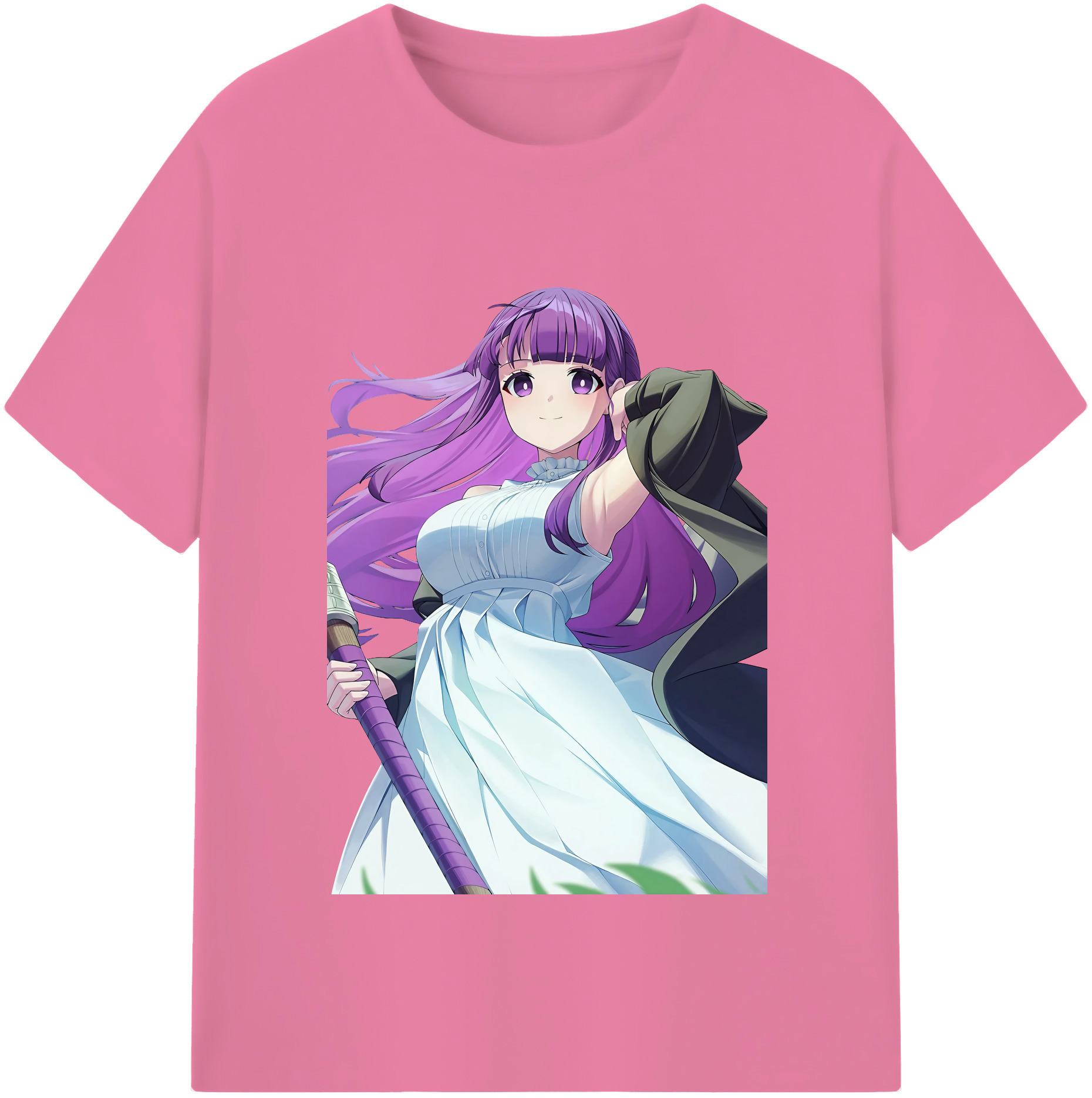 （画像用） 葬送のフリーレン Frieren 綿100％半袖Tシャツ（フロントプリント）